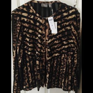 NWT Chico’s travelers collection chocolate chip jacket women size 2